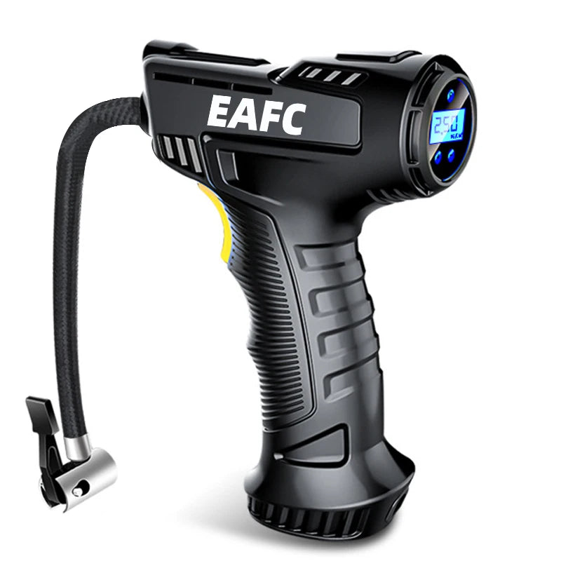 EAFC 120W Handheld Air Compressor Wireless/Wired Inflatable Pump Portable Air Pump Tire Inflator Digital for Car Bicycle Balls