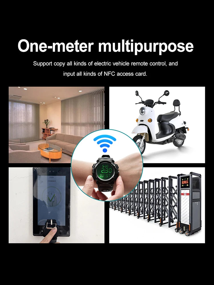 Smart Watch Wireless Auto Remote Control Duplicator Waterproof Cloning Car Key with NFC for Electric Vehicle/NFC Access Control