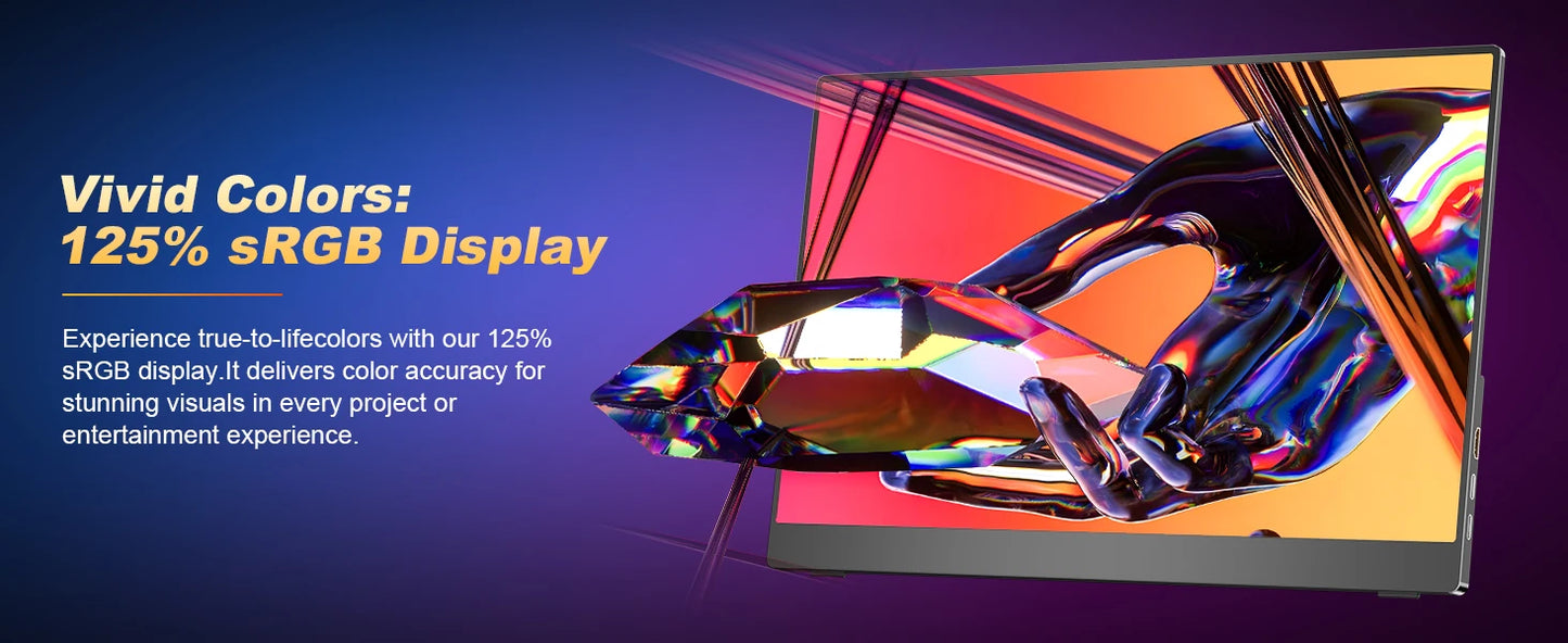 UPERFECT 18.5" TouchScreen Portable Monitor 120Hz 1MS Gaming Display 400Nits With FreeSync HDR VESA For Laptop Phone Xbox PS4/5
