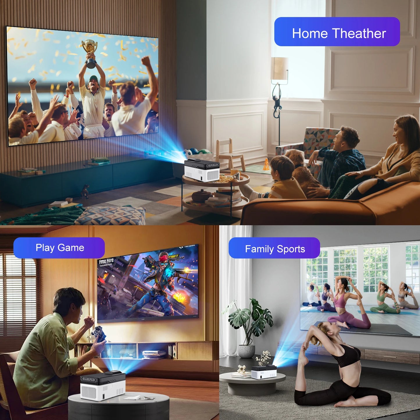 Magcubic HY450 Ultra Short Throw Projector 900ANSI 8K 1080P Allwinner H716 BT5.4 Auto Offset Electronic Focus Home Theater Voice