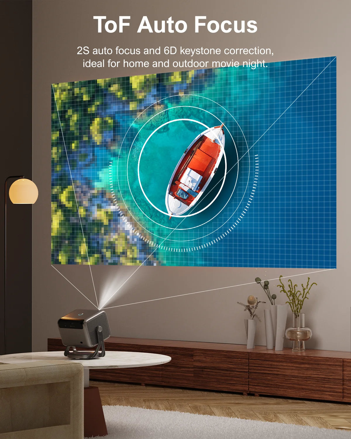 ULTIMEA 1080P Full HD Projector 4k Portable with 90° Gimbal Smart Android 11.0 5G WiFi Bluetooth Home Theater Projectors