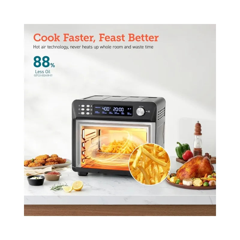 Smart 12-in-1 Air Fryer Toaster Oven Combo, Airfryer Convection Oven Countertop, Bake, Roast, Reheat, Broiler, Dehydrate