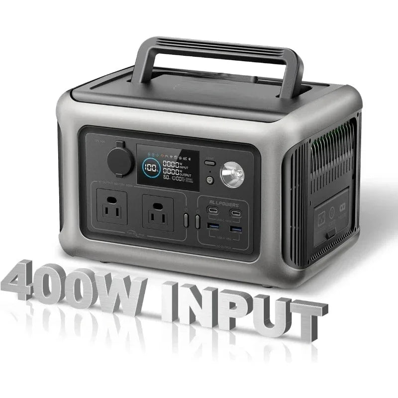 Tool Super-Quiet Portable Power Station, 299Wh 600W LiFePO4 Battery Backup with UPS Function, 400W Max Input, MPPT Solar