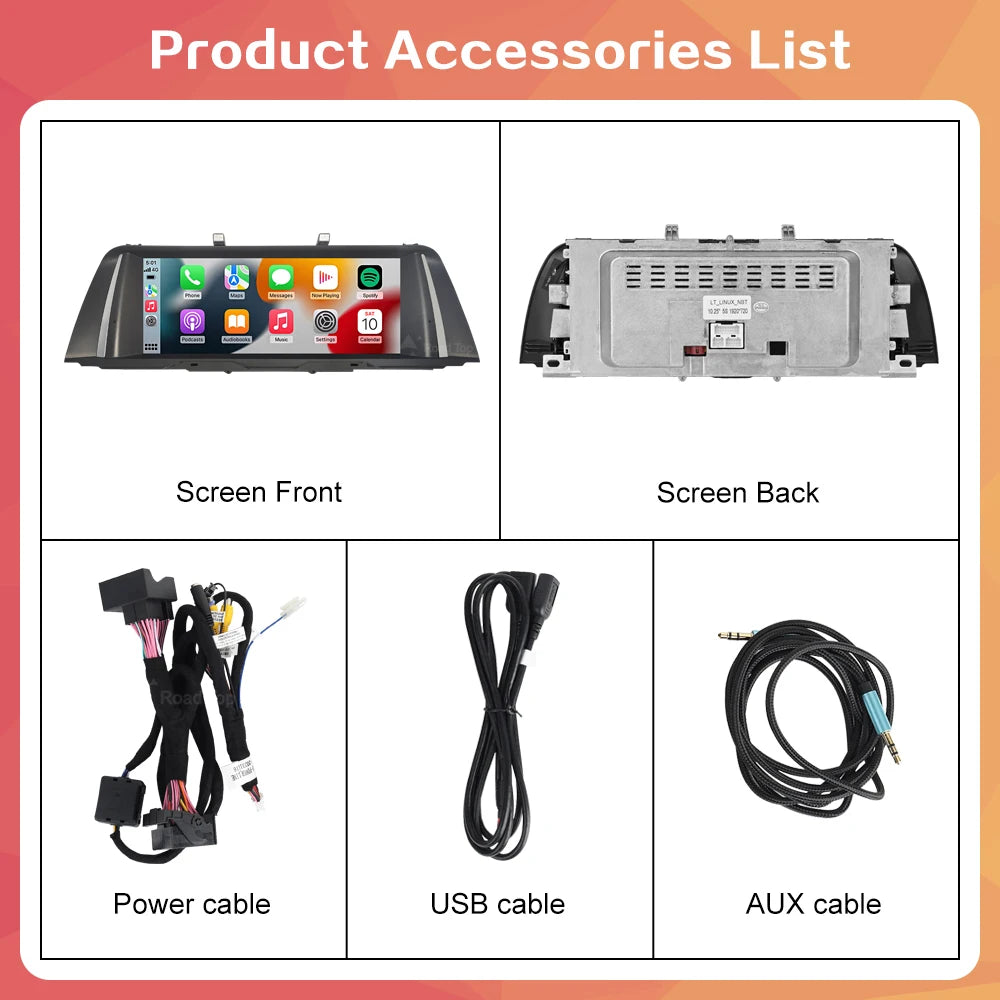 Wireless CarPlay Android Auto Car Radio Multimedia Player Linux Display Screen For BMW 5 Series F10 F11 2012-2017 CIC NBT