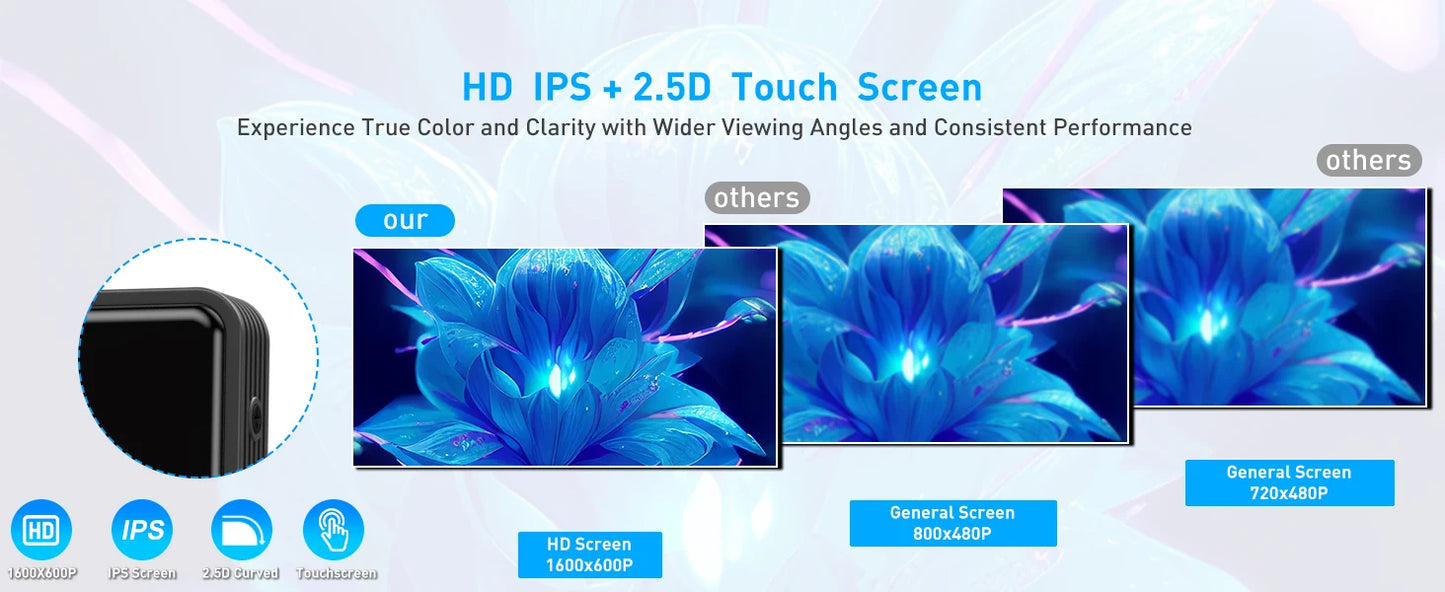 ESSGOO 10.26" portable universal car stereo Radio HD Tour screen GPS Navi WIFI Apple carplay Android auto BT MIrror link AUX FM