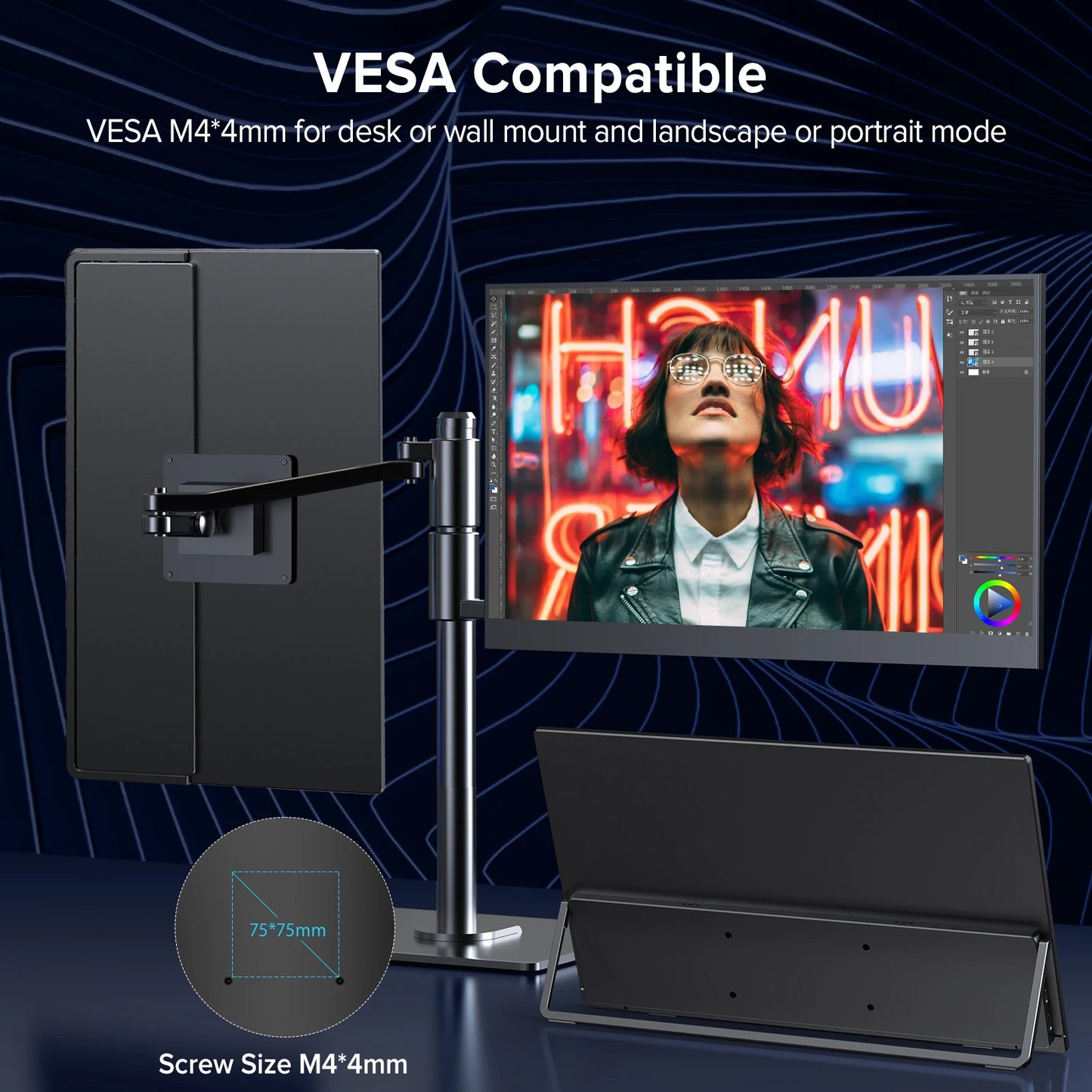 UPERFECT 17.3 Inch 2K 144Hz Portable Gaming Monitor 2560x1440 HDR FreeSync IPS Display for PC Mac Phone Game Console Steam Deck