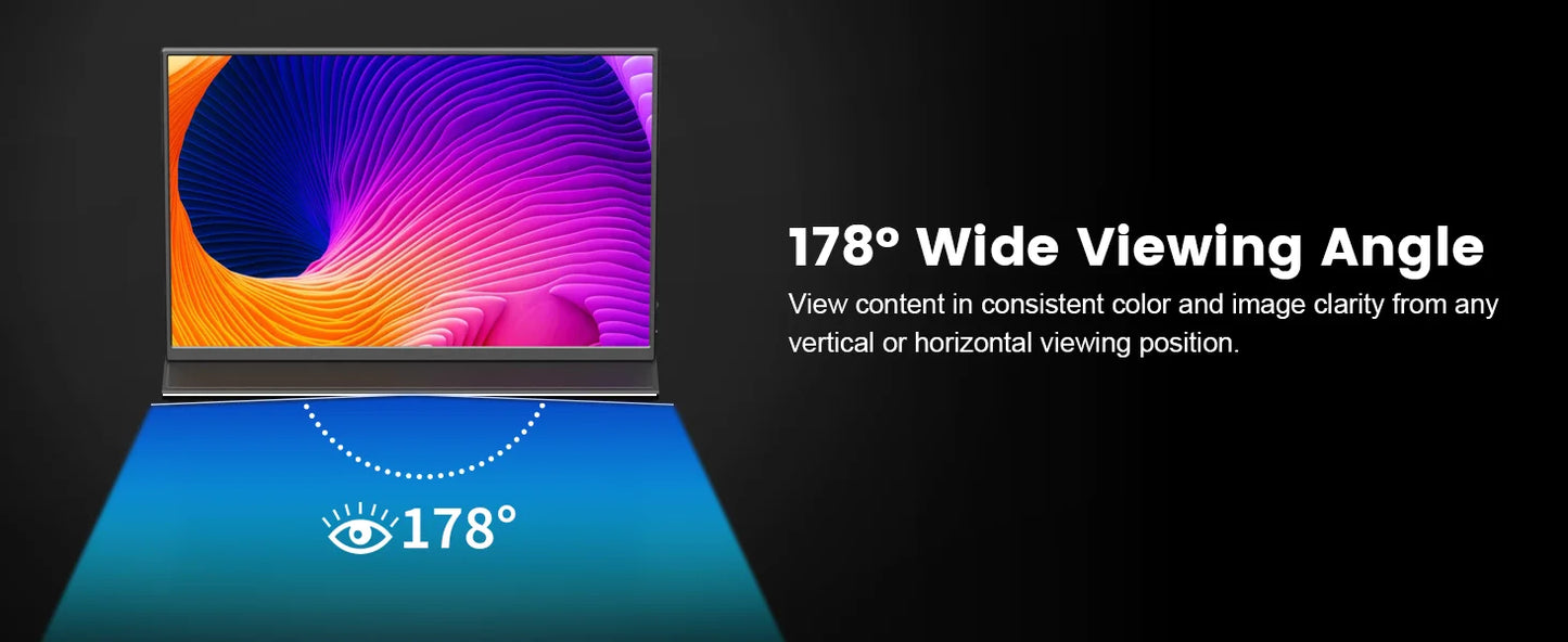 Amoudo 14.5 Inch 3840*2400P 60Hz Portable Monitor Laptop Computer Screen Dual USB C HDMI Second Screen for PS4/5 Xbox Switch PC