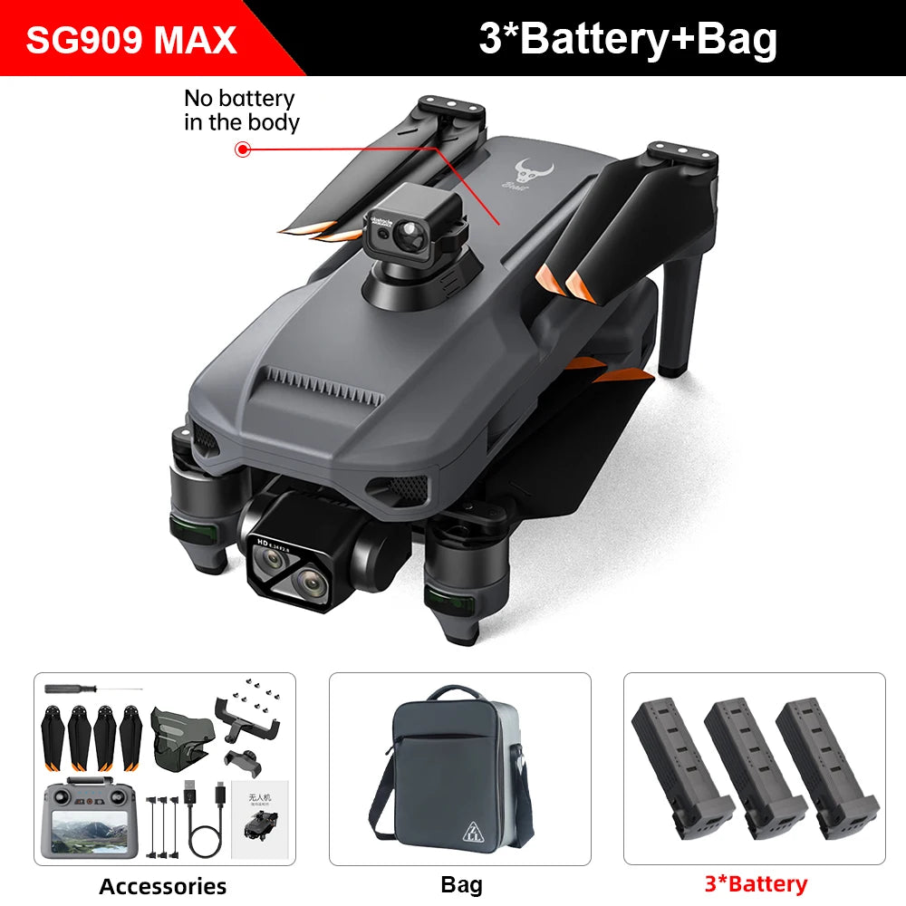 ZLL SG909 MAX GPS Drone With 4K Camera 6KM Touch Screen RC Profesional Drone 360° obstacle avoidance Foldable RC Quadcopter