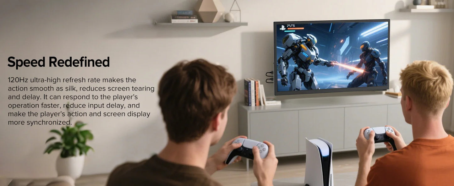 UPERFECT 18.5" Touchscreen Smart Portable Monitor with Metal Frame FreeSync 100%sRGB HDR 120Hz Gaming Screen Extender for Laptop