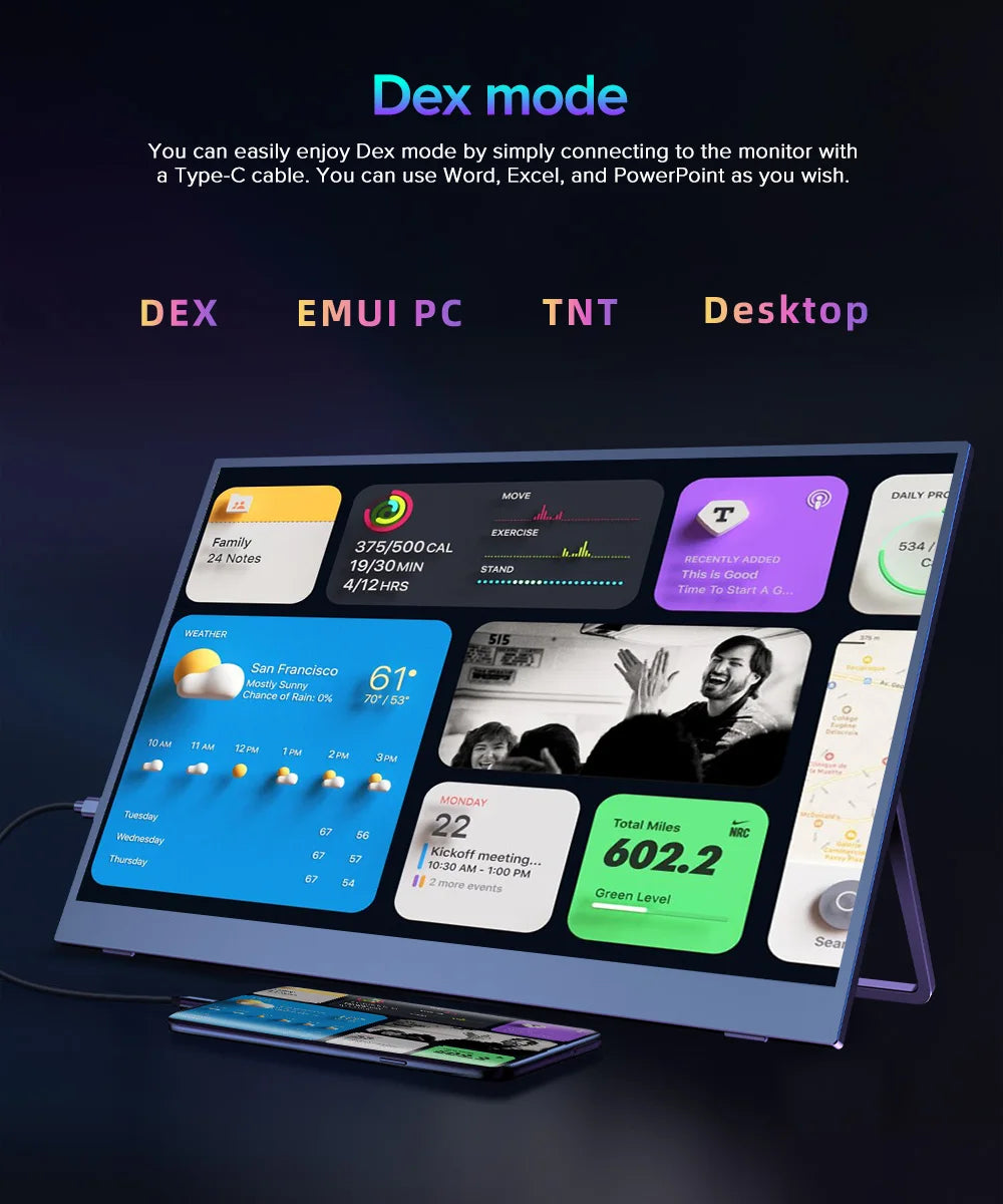 UPERFECT 4K Portable Monitor 17.3 " 3840*2160 100% Adobe IPS External Display Game PC Screen For Switch Laptop Mac Xiamo huawei