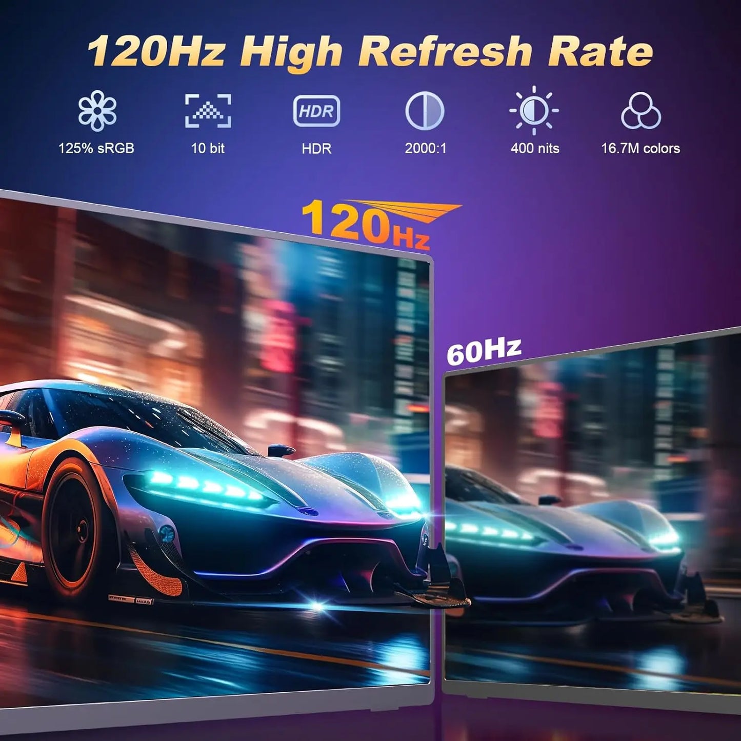 UPERFECT 18.5" TouchScreen Portable Monitor 120Hz 1MS Gaming Display 400Nits With FreeSync HDR VESA For Laptop Phone Xbox PS4/5