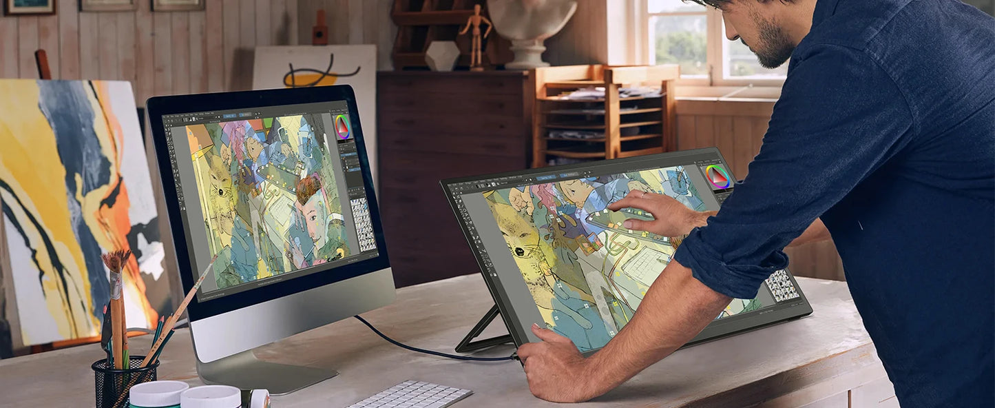 UPERFECT 18.5" Touchscreen Smart Portable Monitor with Metal Frame FreeSync 100%sRGB HDR 120Hz Gaming Screen Extender for Laptop