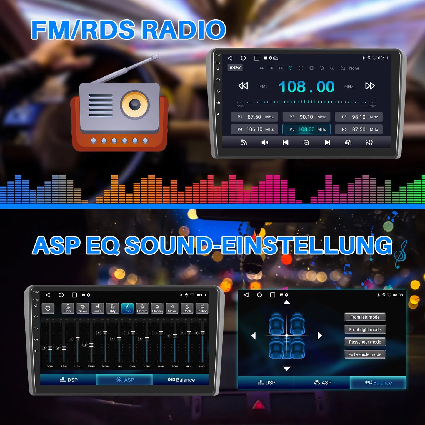 ESSGOO 9" Carplay AndroidAuto Car Stereo Multimedia Player Radio Android 13 GPS SAT Navi Wifi BT FM RDS For Audi A3 8P 2003-2013