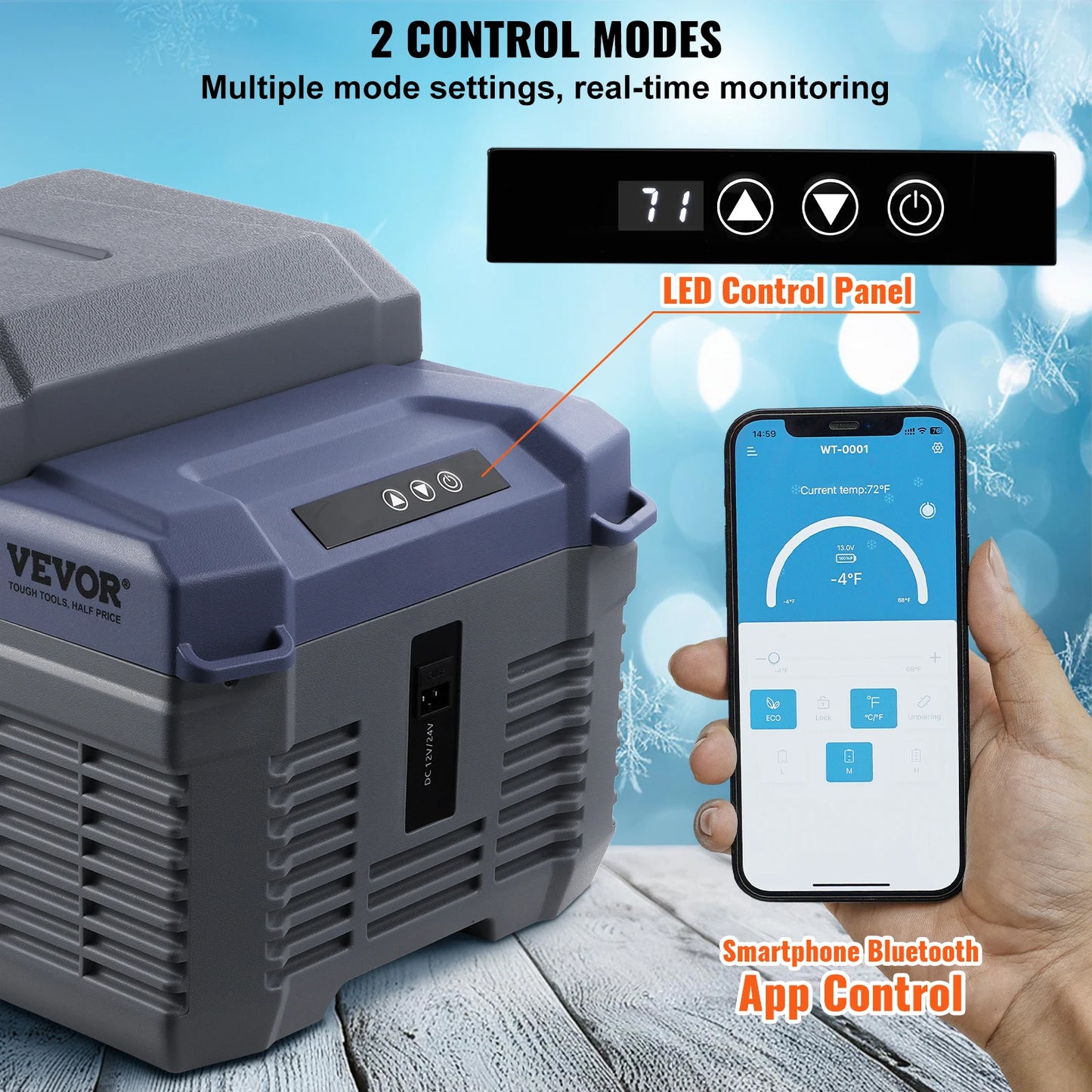 SucceBuy 8L to 75L Car Refrigerator Fridge Portable Icebox Single&Dual Zone w/Blue Tooth Temp Adjustable for Outdoor Camping RV