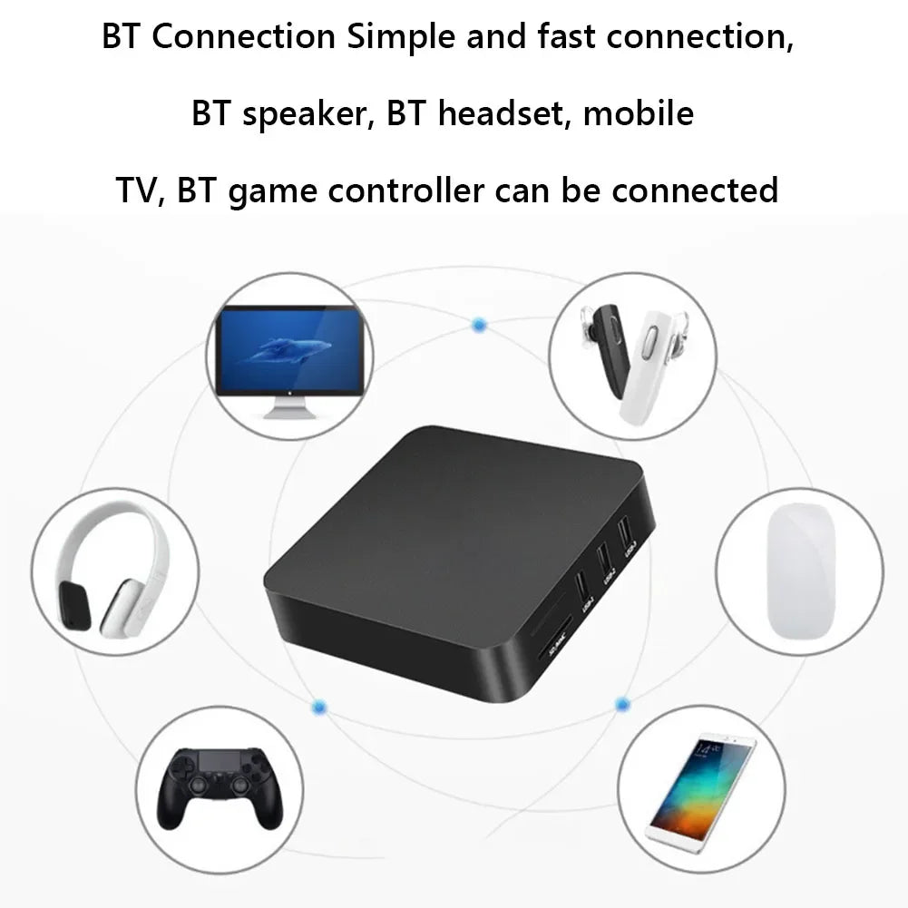 Android 12 Set Top Box 2.4G/5G Dual WiF Home Video Media Player RAM 1GB ROM 8GB Smart TV Box 4K HD Media Player Support TF Card