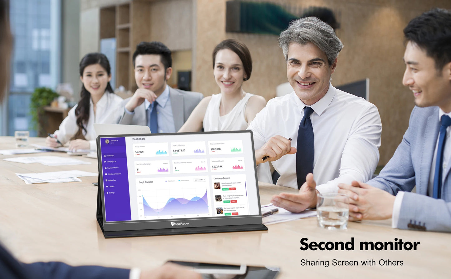 Amoudo 16 Inch 3840*2400P 60Hz Portable Monitor Dual USB C HDMI Second Computer Screen for PS4/5 Xbox Switch MAC PC Phone