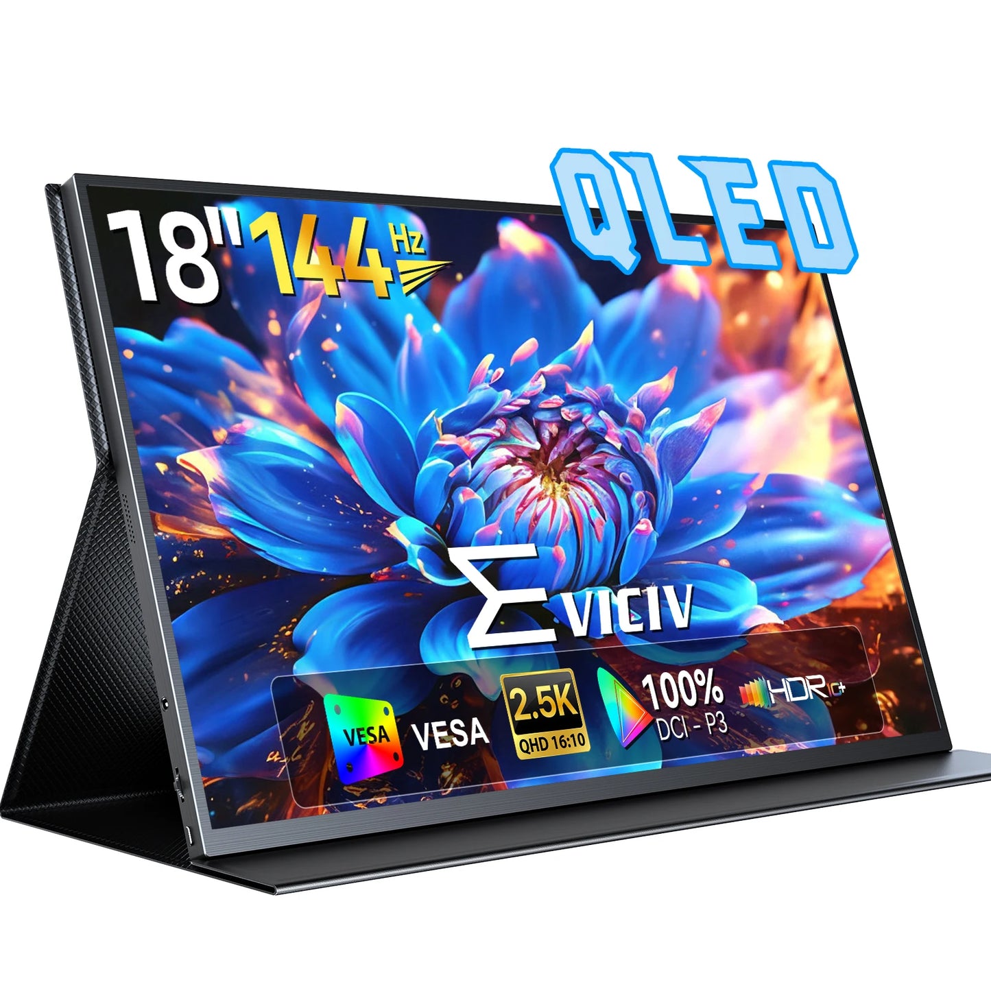 EVICIV 2K 144Hz Portable Monitor 18" 100%DCI-P3 HDMI Computer Gaming Display HDR Freesync Laptop Screen Extender For Steam Deck