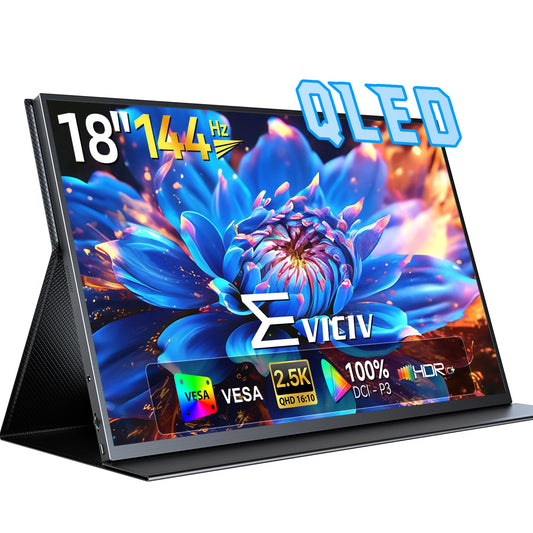 EVICIV 2K 144Hz Portable Monitor 18" 100%DCI-P3 HDMI Computer Gaming Display HDR Freesync Laptop Screen Extender For Steam Deck