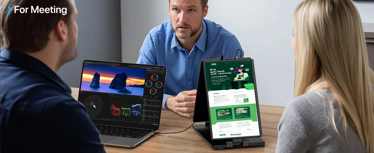 EVICIV 2K Laptop Screen Extender 14" QHD 1440P Portable Triple Monitor with 180° Automatic Rotation for Wins Mac Dex Chrome Work