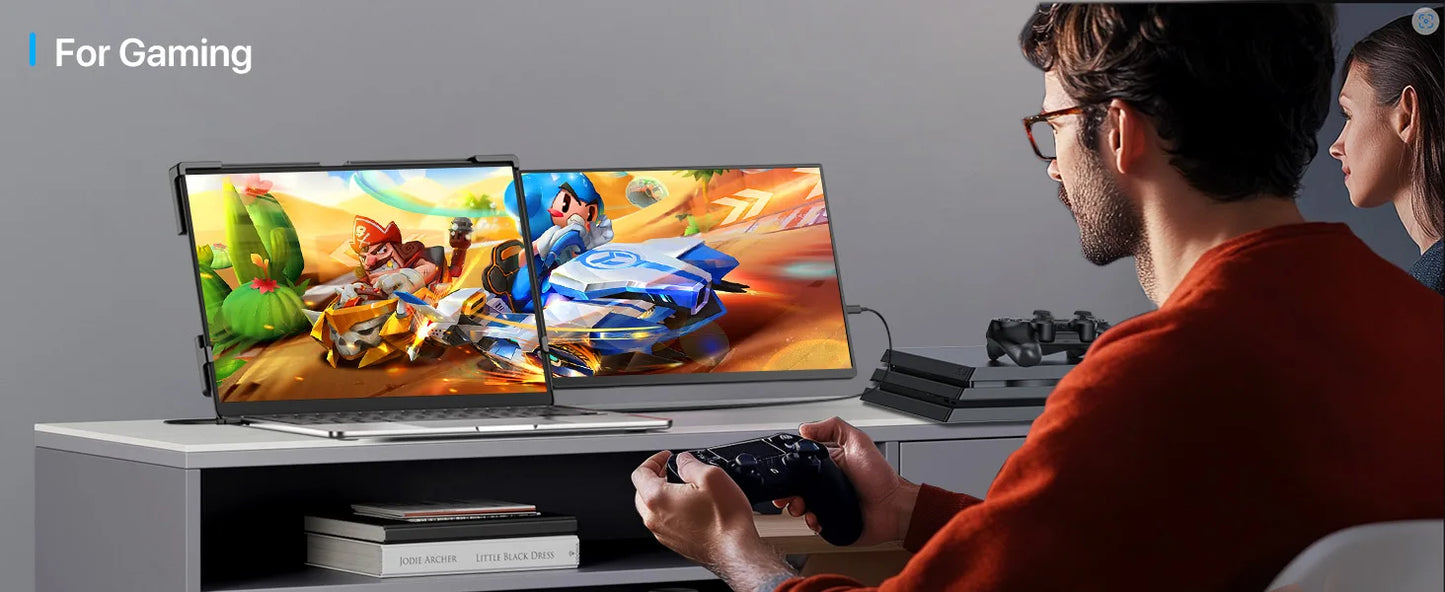 EVICIV Portable Monitor for Laptop 14 Inch 2K QHD Detachable Dual Triple Screen Extender Compatible Windows/Mac/Chrome Linux