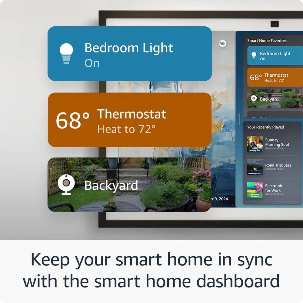 Full HD 15.6" kitchen hub for home organization, with built-in Fire TV and Alexa
