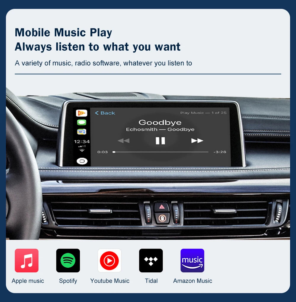Road Top Wireless CarPlay Android Auto for BMW NBT EVO X5 F15 X6 F16 2014-2020 X1 F48 2016-2020 with Car Play Functions Airplay