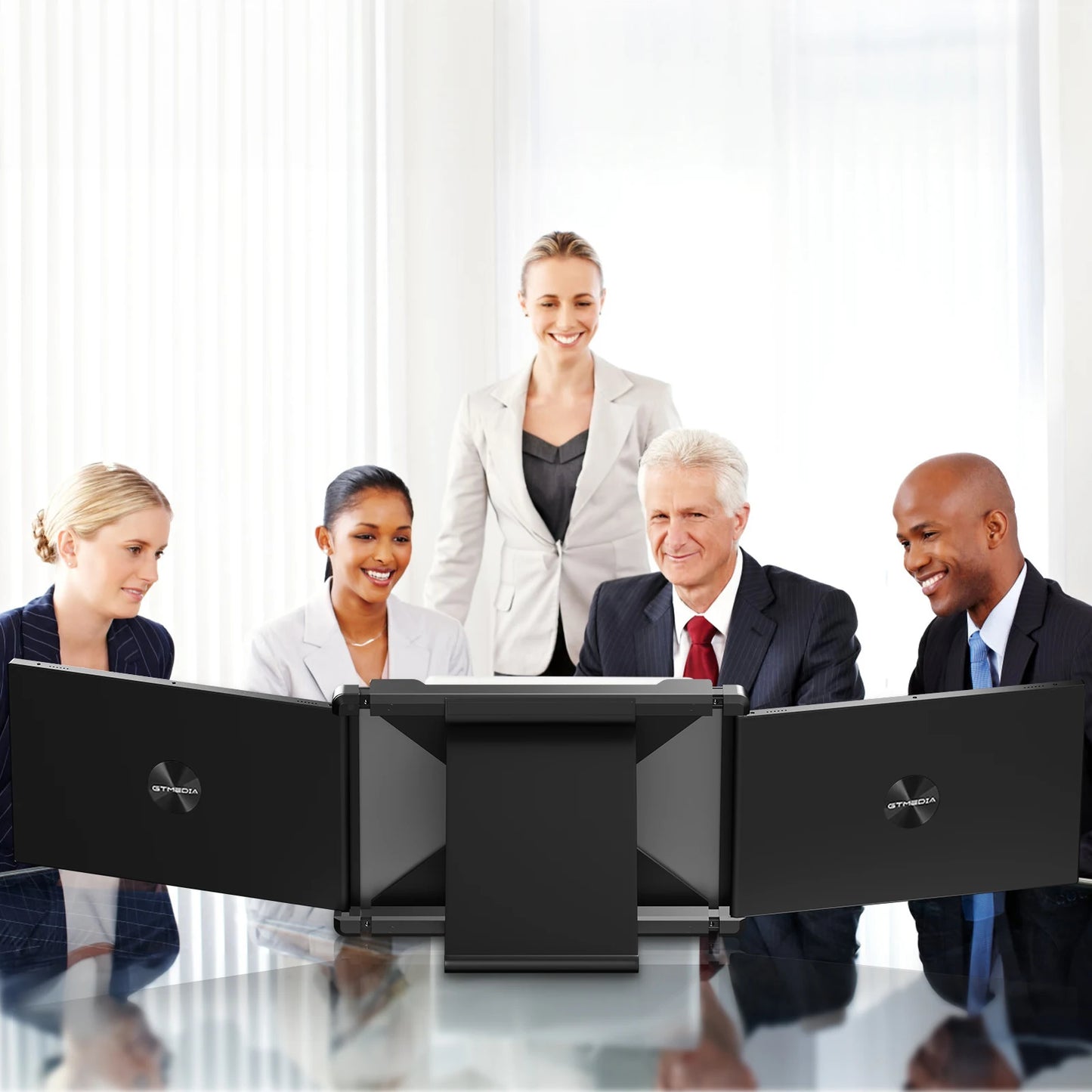 GTMEDIA 11.6Inch Portable Monitor 1920*1080 IPS FHD Triple Dual Extender Screen Full View Fold Display For 13.0-17.3Inch Laptops