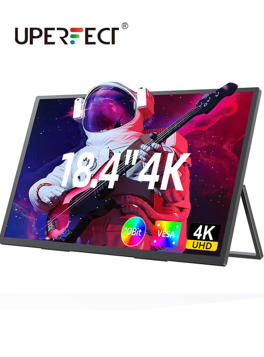 UPERFECT 18.4 Inch 4K UHD Portable Gaming Monitor HDR 3MS FreeSync IPS HDR Computer Display Bulit in Dual Speakers VESA OSD Menu