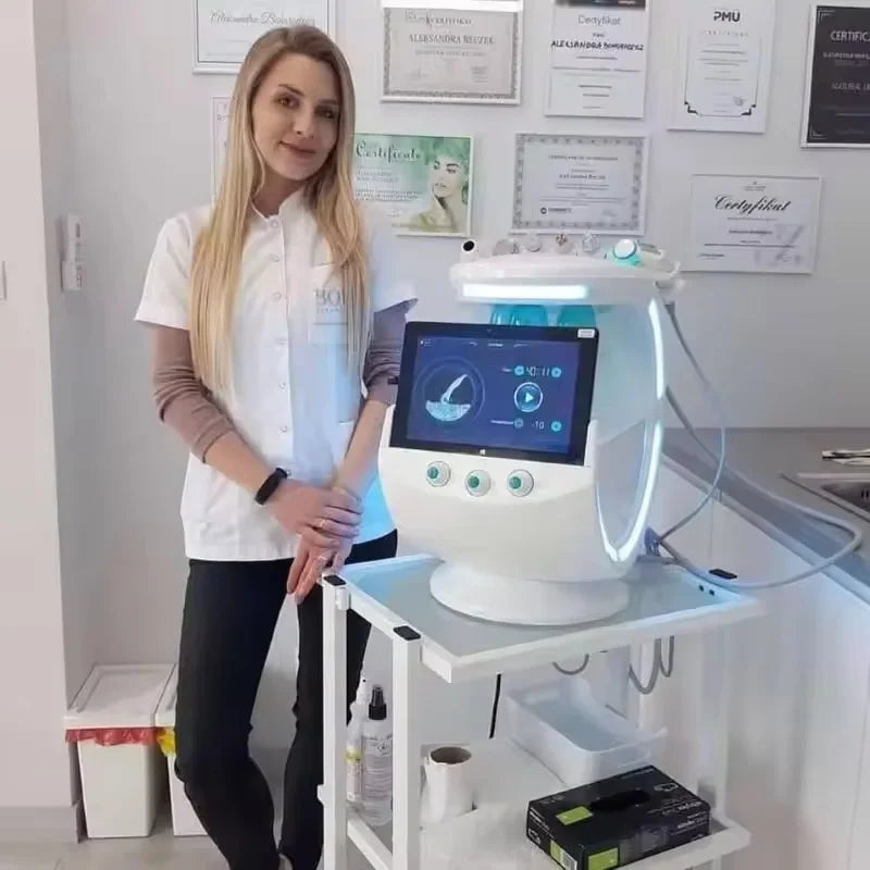 New 7 In 1 Smart Ice Blue Hydra oxyge Dermabrasion Facial Mahcine Skin Cleaning Skin Analyzer Dermabrasion Facial Aquafacial