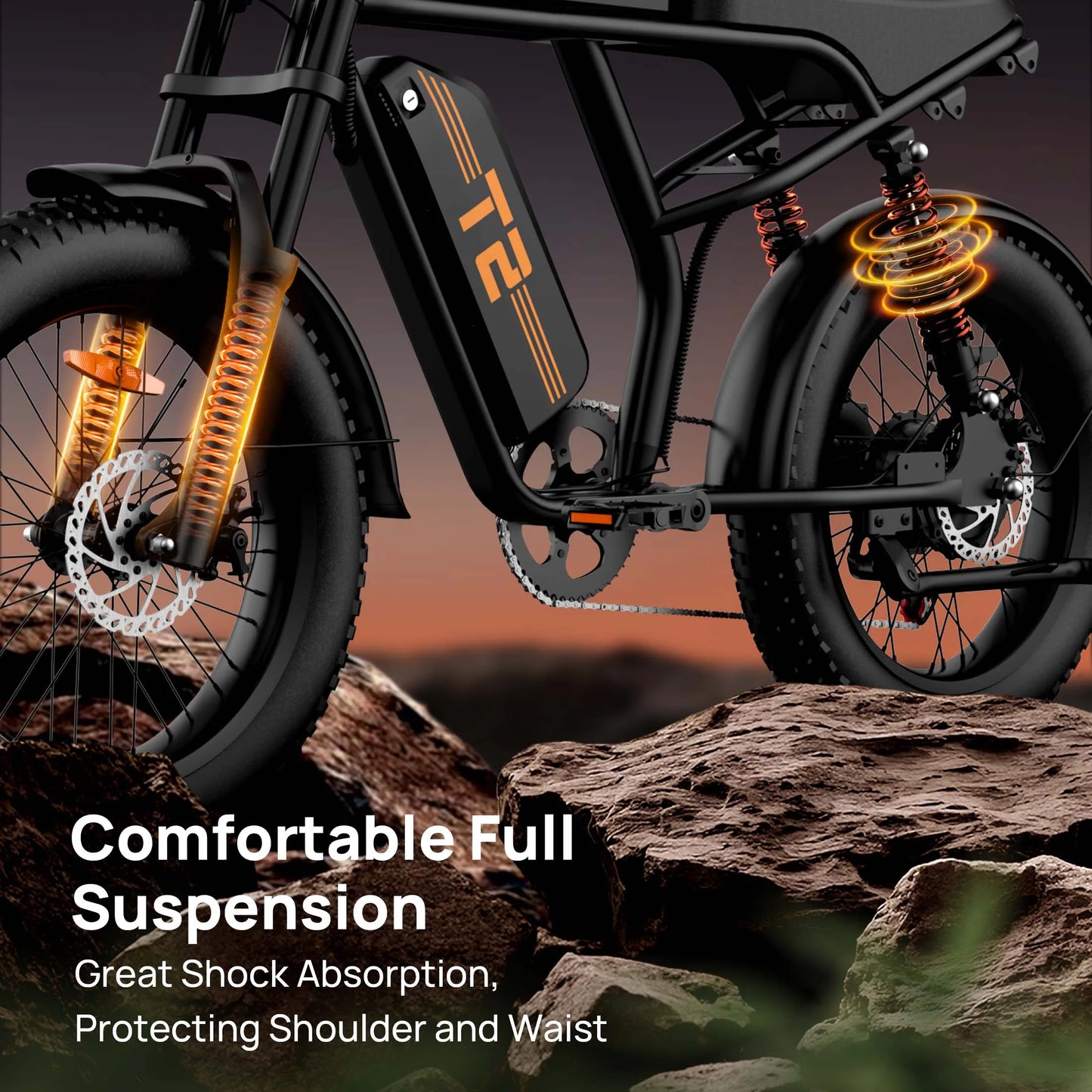 1500W Electric Mountain Bike with 48V 15.6Ah Removable Battery, 28MPH 100 Mile Range, 20" X 4" fat Tire E-bike