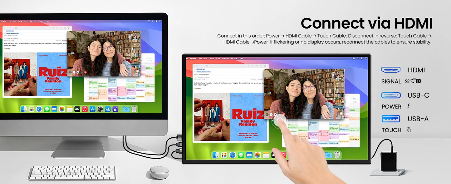 UPERFECT UMax 21 Touchscreen 21.5" 120Hz Computer Display 1080P 100% sRGB USB-C HDMI HDR Gaming Portable Monitor for Laptop Mac