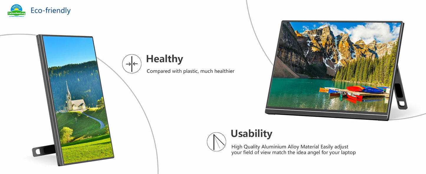 16 inch 2.5K 144Hz Portable Gaming Monitor,2560x1600 100% sRGB HDR FreeSync ,Ultra Slim w/Kickstand , Blue Light External Screen