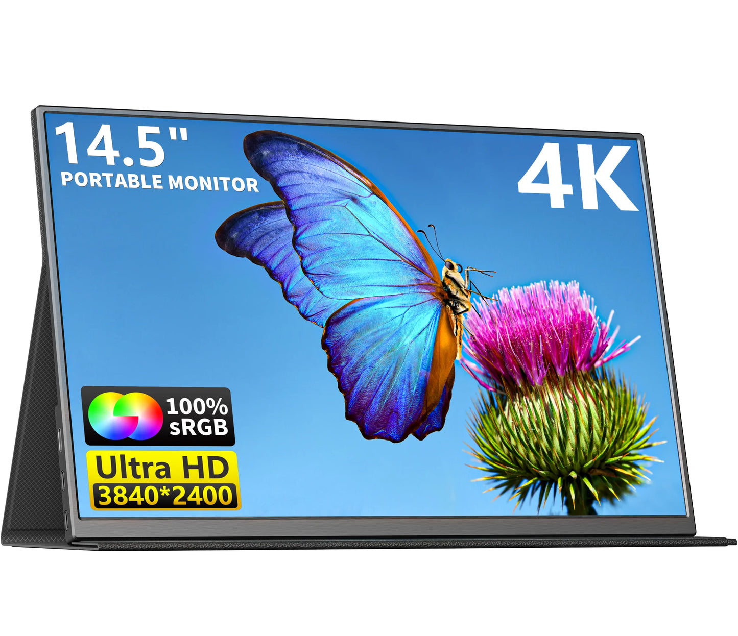 Amoudo 14.5 Inch 3840*2400P 60Hz Portable Monitor Laptop Computer Screen Dual USB C HDMI Second Screen for PS4/5 Xbox Switch PC