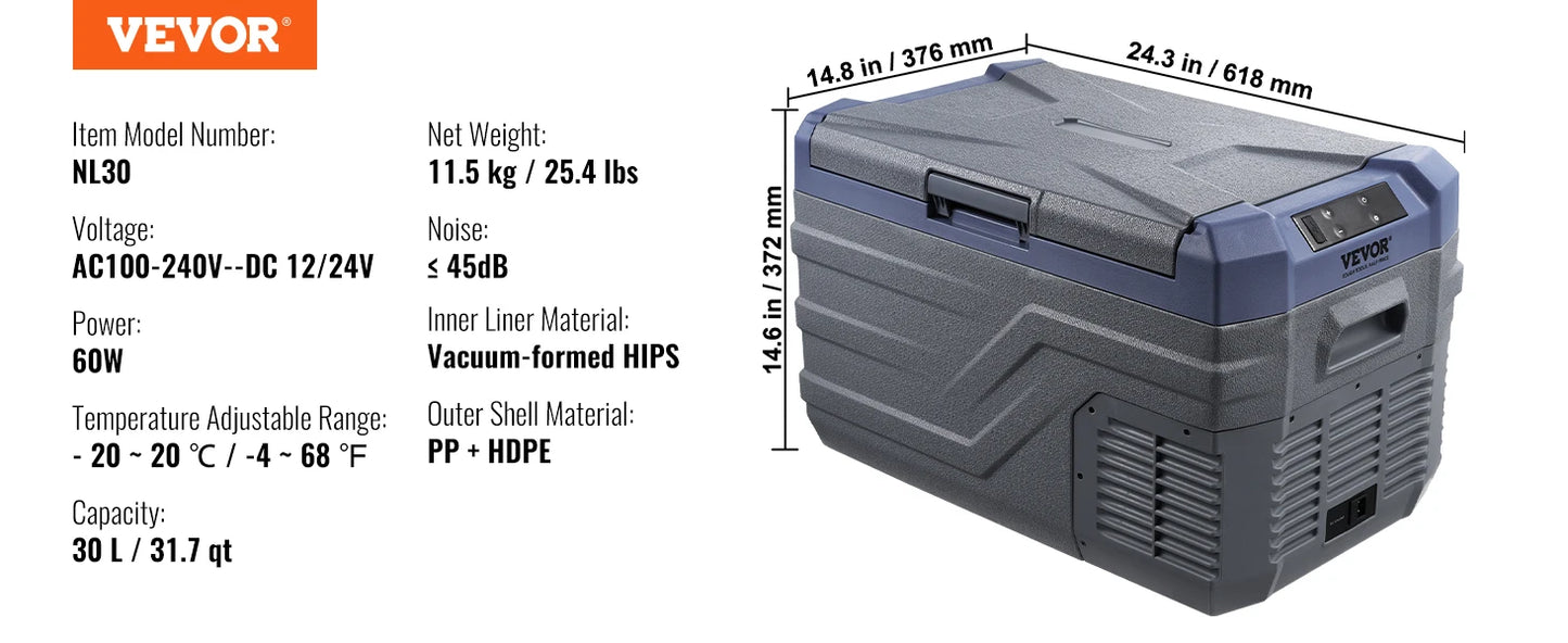 SucceBuy 8L to 75L Car Refrigerator Fridge Portable Icebox Single&Dual Zone w/Blue Tooth Temp Adjustable for Outdoor Camping RV