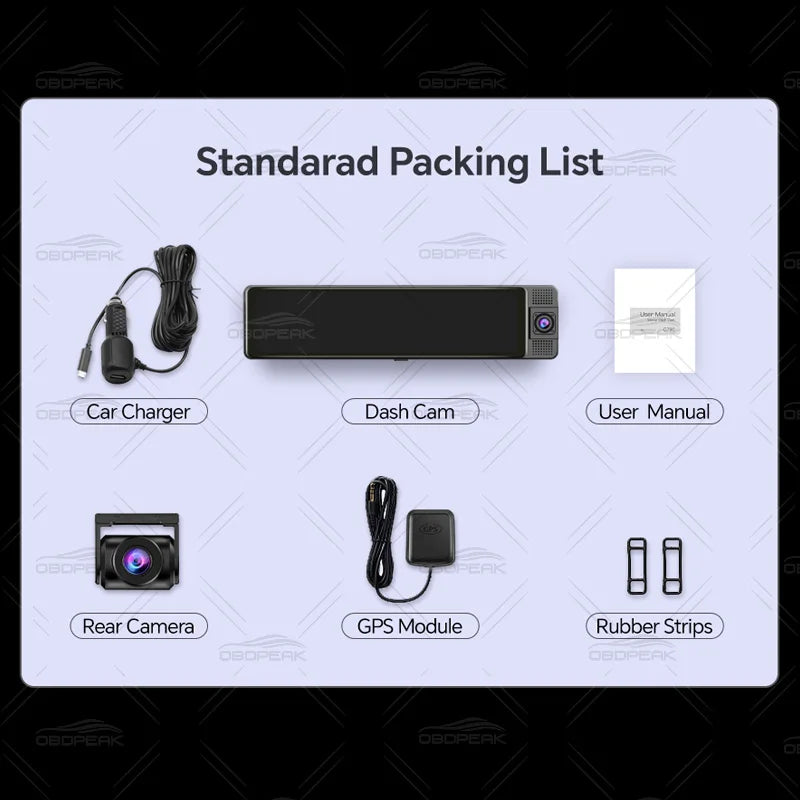 11.26 Inch 3 Camera 4K+1080P+1080P Video Recording Wifi Rearview Mirror Car DVRs Touch Screen Infrared Night Vision Car Dash Cam