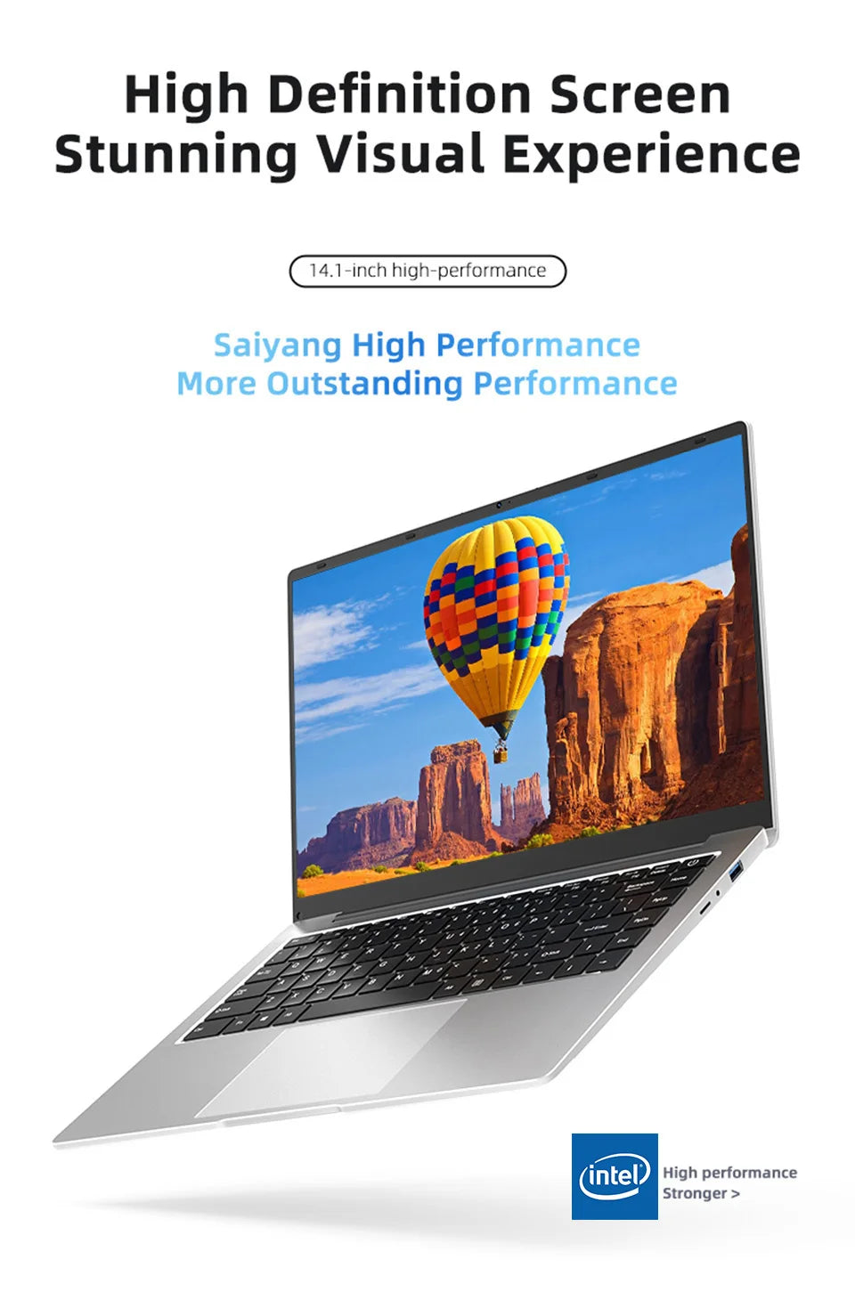 14.1" Ultra Slim Windows 11 Pro Laptop Computer intel Atom A3950 12GB RAM 1TB 2TB SSD Notebook PC 1080P HD Office Study Laptops