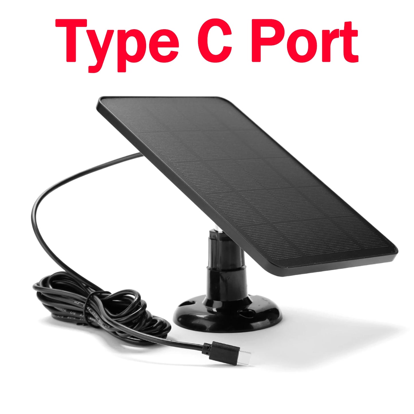 10W 5V Solar Panel Micro USB+Type-C 2in1 Outdoor Solar Cells Charger Solar Panels for Security Camera/Small Home Light System