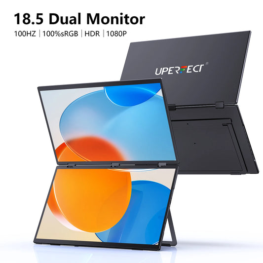 UPERFECT Triple Screen 15.6"/18.5“ Portable Foldable Monitor Dual Screen with Stand Extender 1080P FHD IPS for Laptop Windows