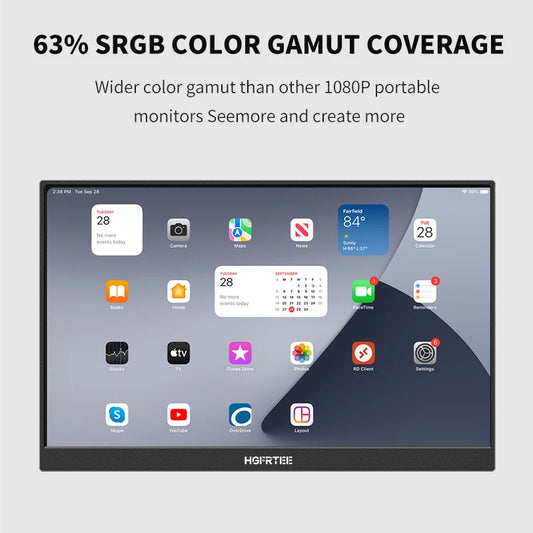 HGFRTEE 14.1inch Mobile Portable Monitor IPS Second Game Screen Extended Display for Laptop with Bracket For xbox/raspberry Pi