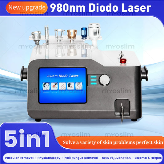 30 W 5in 1 Capillary Removal Machine Professional 980nm Diode Laser Blood Vessel Removal Pink Spider Vein Removal Salon