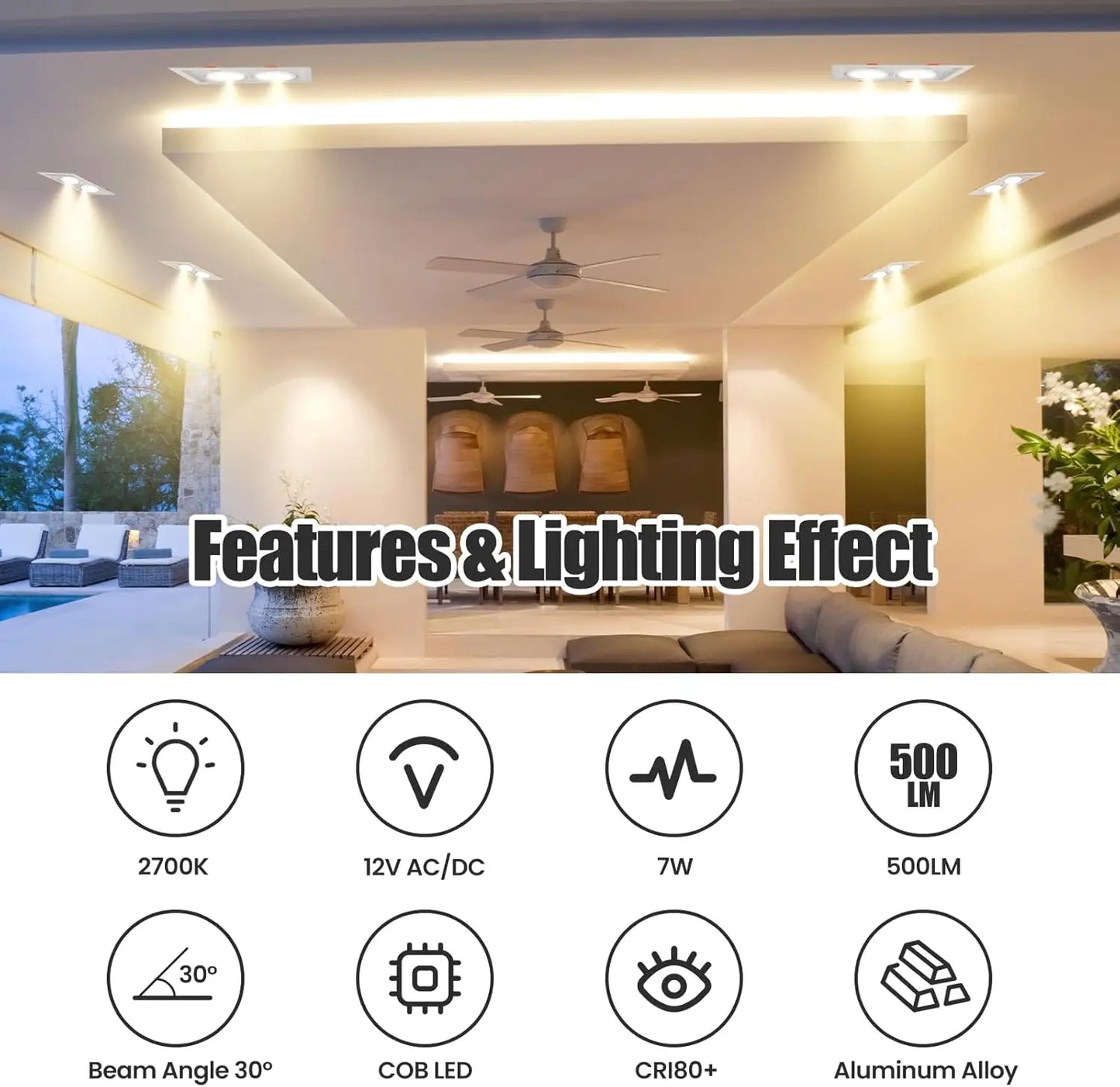 AR70 LED Light Bulb BA15D B15 Base,AC/DC12V Input, 7W 500lm for Home Household Commercial Lighting, 50W Halogen Lamp Replacement