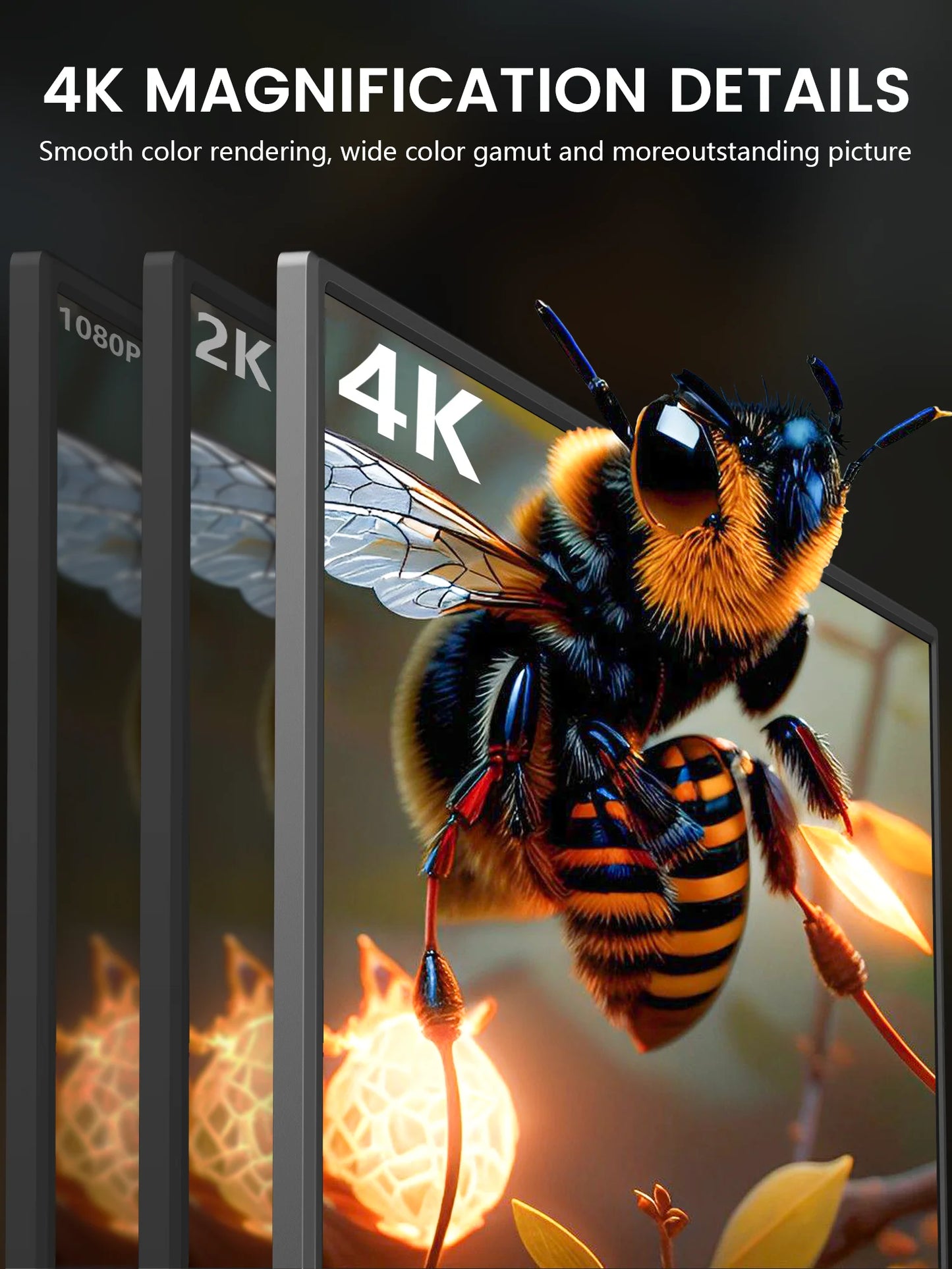 Amoudo 14.5 Inch 3840*2400P 60Hz Portable Monitor Laptop Computer Screen Dual USB C HDMI Second Screen for PS4/5 Xbox Switch PC