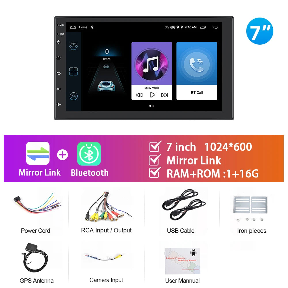 Podofo 10.1"/9"/7 " Android Car Radio 2Din Multimedia Video Player Carplay Android Auto Car Stereo For Toyota Volkswagen Hyundai