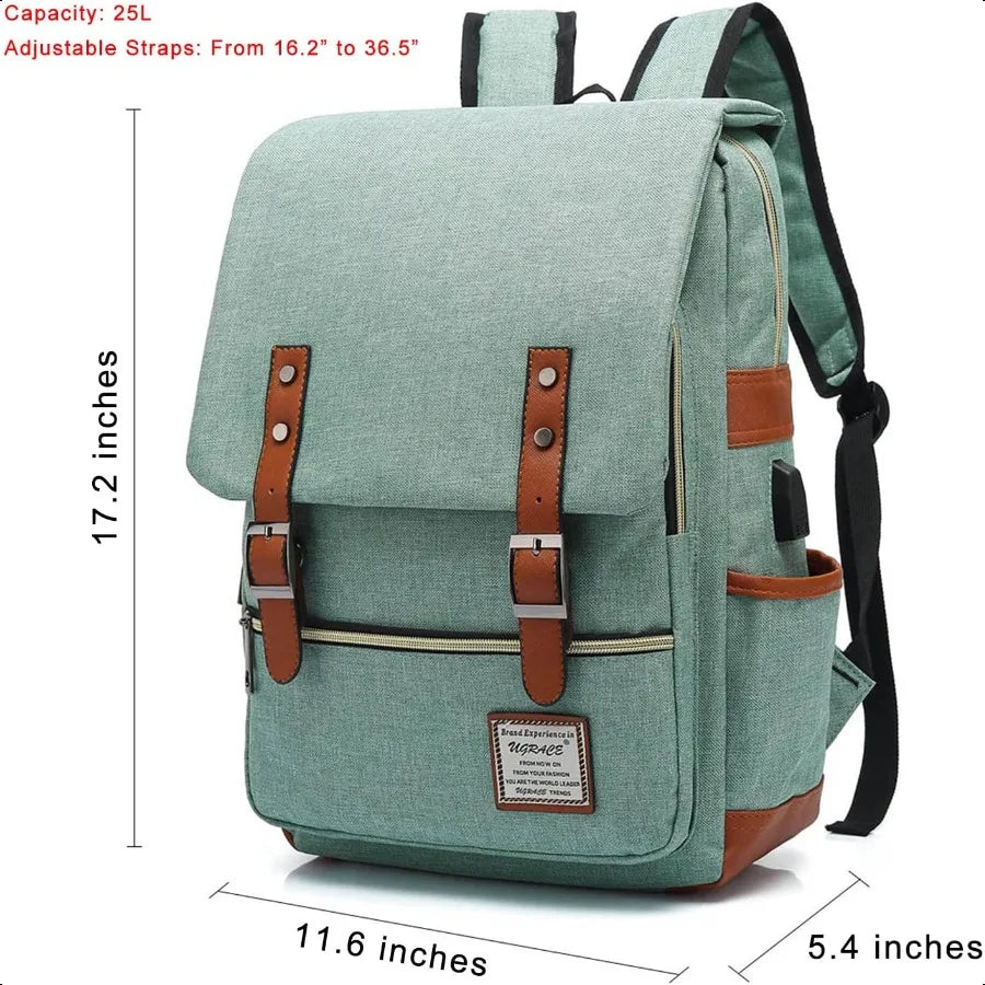 Laptop Backpack for Men Women 15.6Inch Green