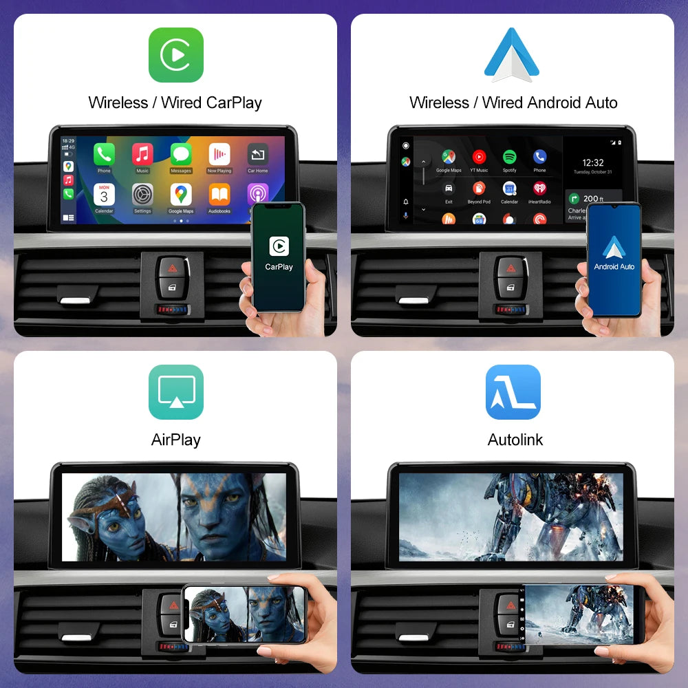 1920*720 Multimedia Touch Screen For BMW 1/2/3/4 Series F20/F21/F22/F30/F31 F33 F34 F36 Android Auto NBT System Wireless Carplay