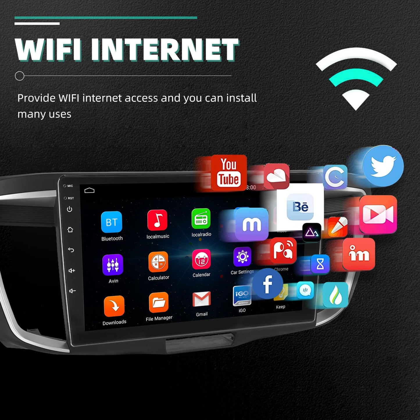 2+32G Apple Carplay For Honda Accord 2014-2017 Android 14 10" Car Stereo GPS Navigation Bluetooth FM/RDS Radio IPS Touch Screen