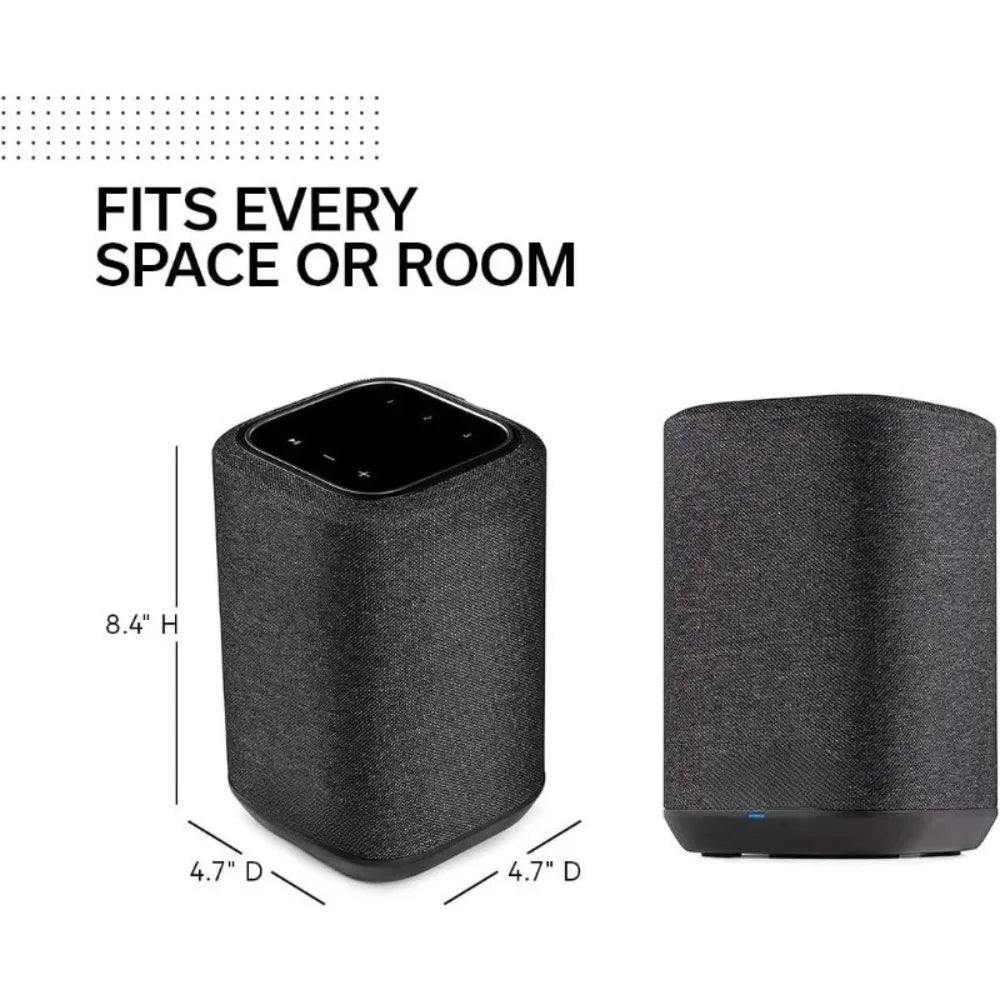 Home 150 Wireless Smart Speaker – Compact Design, Wi-Fi & Bluetooth, HEOS Built-in, Alexa Built-in, Siri & AirPlay 2, Black-NEW