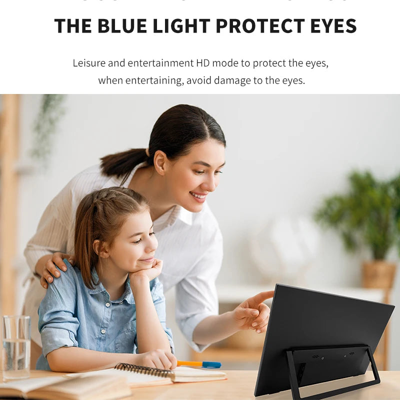 HGFRTEE 14.1inch Mobile Portable Monitor IPS Second Game Screen Extended Display for Laptop with Bracket For xbox/raspberry Pi