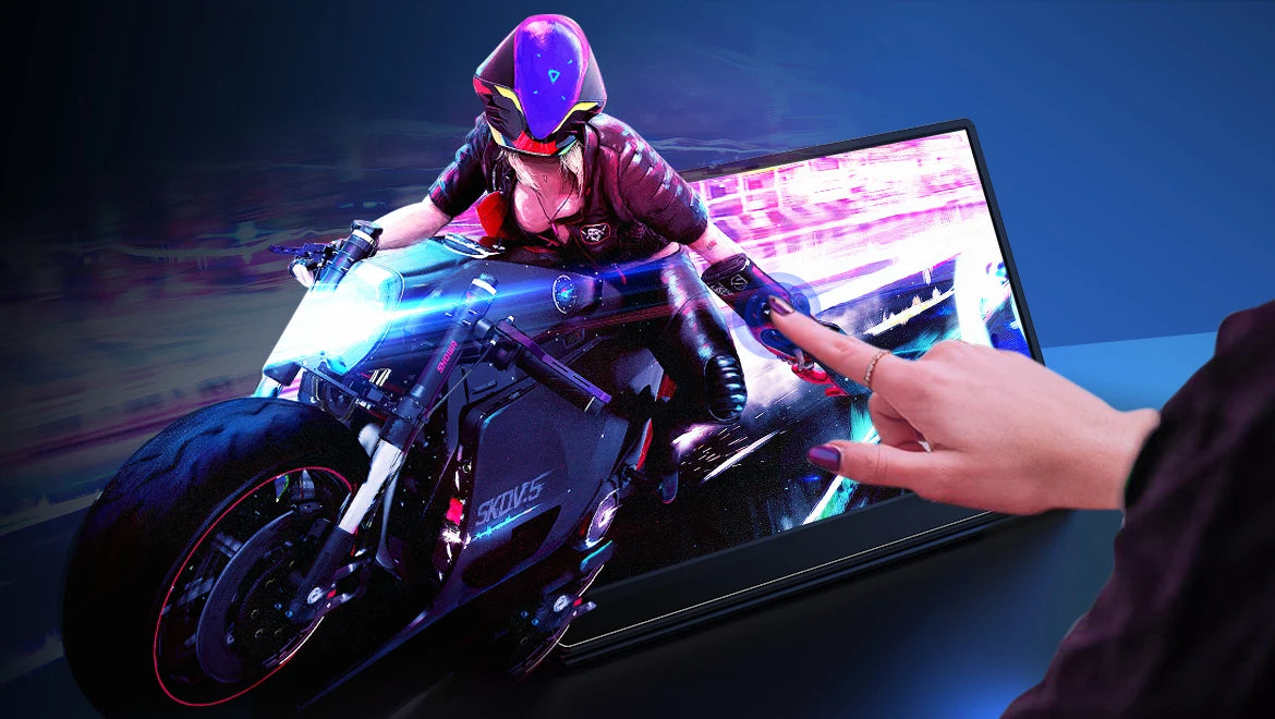 UPERFECT 15.6'' Portable Monitor IPS HDR FHD Matte Screen Eye Care With 10-Point Capacitive Touch 10800mAh Rechargeable Battery