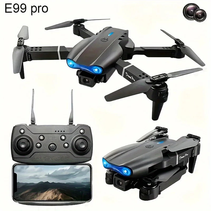 E99/E88 4K Professional RC Drone Wide HD Camera WIFI FPV Real Time Transmission One Key Start Ideal Gift Toy for Adults and Kids